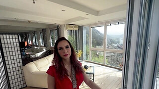 Jessie Clark kissing the cock and looking sexy in mish