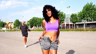 Public tease leads to her taking dick under the bridge