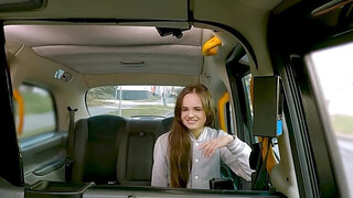 Taxi cab fuck with a good-looking brunette Olivia Zlota
