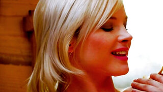 Hung husband bangs curvy blonde wife in his workshop