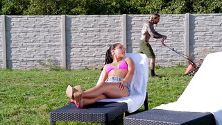 Tattooed man banging Apolonia Lapiedra from behind