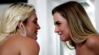 Kenna James in a scissoring scene with Blake Blossom