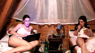 Stacked girls with natural knockers teasing each other