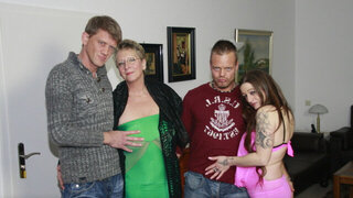 Foursome ladies fucking with two swingers