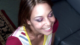 Big breasted brunette MILF in takes BBC wearing full make up