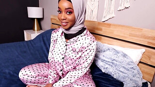 Lily Starfire wears a hijab and takes a large cock too