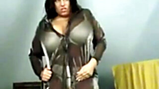Super-Fucking-Hot latina chubby with immense jugs undressing