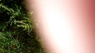 cumshot on sunbathing girls in park