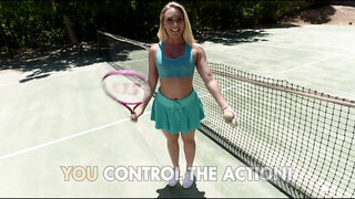 Blonde tennis player pleases dude with hot sex