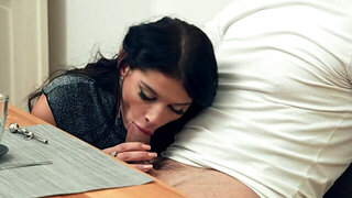 Brunette girl is going to bang his stepdad because she can