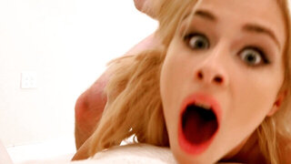 Sweet blonde is getting fucked really hard by her boyfriend