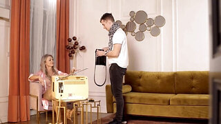 His hard cock makes her wet mature pussy even wetter