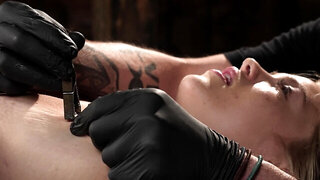 Big tiddy blonde slave gets whipped and ruined as well