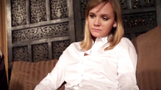 Guy gets horny during a foot rub and fucks her young cunt