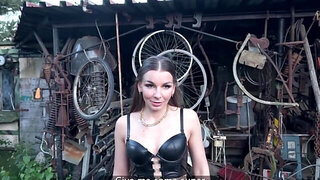 Tight babe with a trimmed hole getting screwed in public