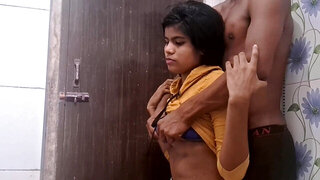 Cute Indian teen giving a blowjob and getting fucked