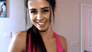 My stepdad catches me kissing a lezzie fitness instructor