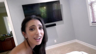 Beautiful brunette loves being filmed during copulation