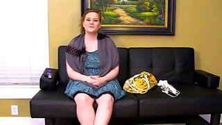 Redheaded babe is going to use a toy to keep herself wetter