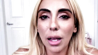 Tanned blonde MILF pleases boyfriend with great cock sucking