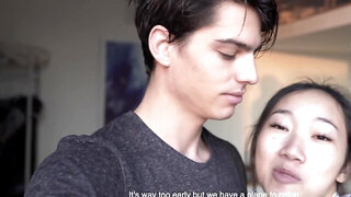 Asian with tiny boobs Luna X gives herself to James in shower