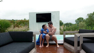 Amazing hippie hoe opens her legs for a new big dick daddy