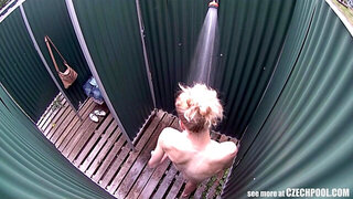 Young Blonde Teen Cought in Public Pool