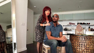 Redheaded MILF Sexy Vanessa taking on a big black cock