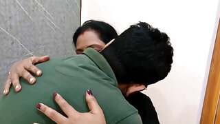 Indian babe with natural boobs has fun with her partner