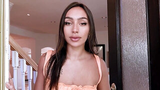 Teeny tiny brunette with nice body gets fucked silly