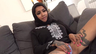 Hijab hoe trains her throat in a taboo POV scene