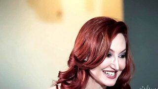 Imperious redhead arranges kinky lesbian orgy with naive girls