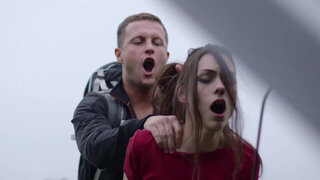 Slim Arwen Gold gets outdoor fucked after she gives blowjob like a pro
