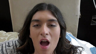 POV bang with a tanned brunette who wants to get off