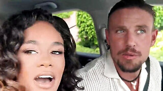 Hot beauty in a tiny bikini bouncing on white dick