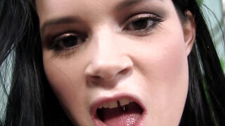 Jenna J Ross on her knees and ready to serve a BWC