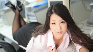 Asian secretary likes to tease and gently play with herself