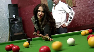 Megan Coxxx loves sexxx on a pool table in public