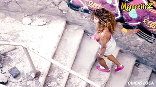 Bearded man in military uniform fucks the busty Latina