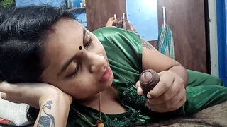 Indian BBW housewife seduces driver with sloppy blowjob POV