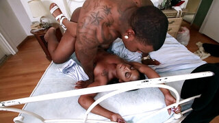 Hot black girl Tamra Millan impales her pussy on BBC