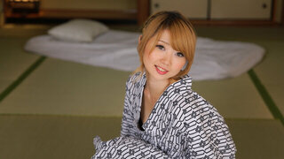 Innocent Japanese geisha waits for her first client