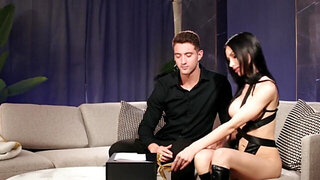 Seductive Russian puts on the moves to make him horny