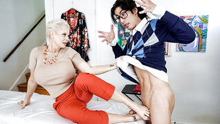 Billie Jean Austin wants young cum on her sexy GILF feet