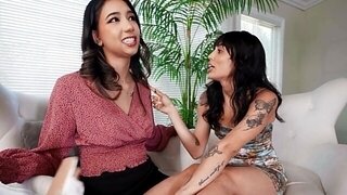 Asian realtor babe joins the threesome with orgasmic lust