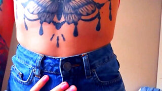 POV oral with a blonde who has sexy-ass tattoos