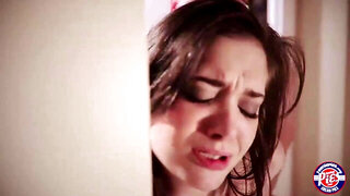 Brunette teen Gia gets fucked hard at night by a stranger