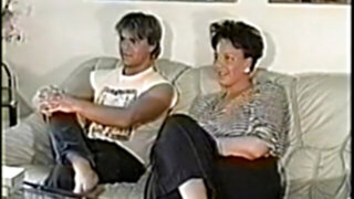 Naughty couple turn off TV and turn on each other