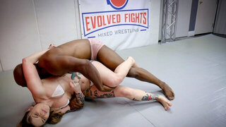 Black stud tears young blonde's pussy apart in wrestling kinks