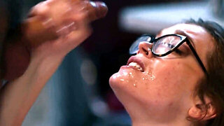 Flexible babe in glasses gets fucked by a creepy loan officer